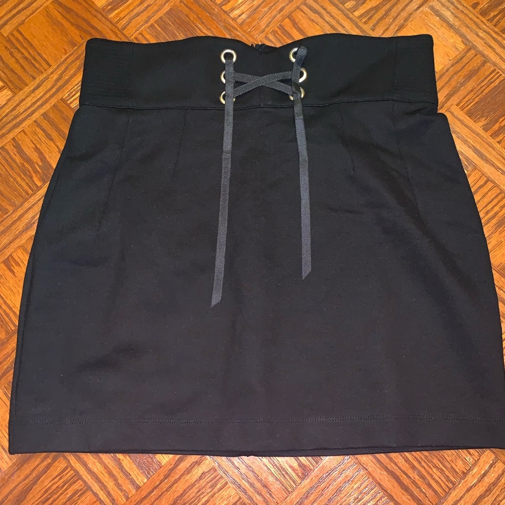 Topshop Black Corset Mini Skirt